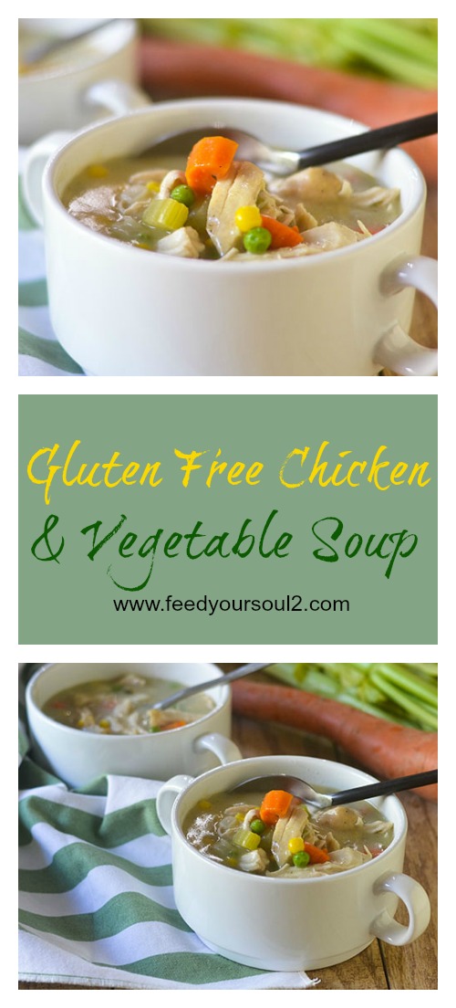 Gluten Free Creamy Chicken Vegetable Soup from Feed Your Soul Too Gluten Free Creamy Chicken Vegetable Soup #soup #chicken #creamy #glutenfree | feedyoursoul2.com
