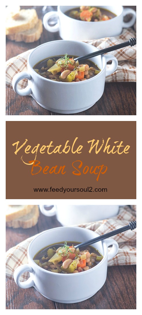 Vegetable White Bean Soup from Feed Your Soul Too Vegetable White Bean Soup #Soup #vegetables #beans #glutenfree | feedyoursoul2.com