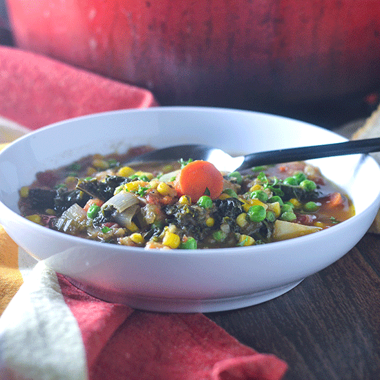 Vegan Root Vegetable & Kale Soup