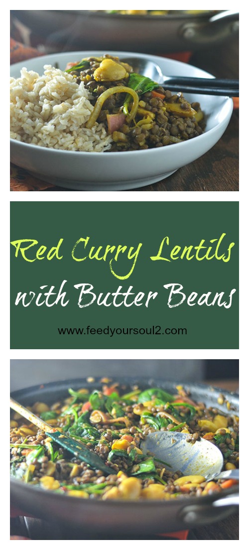 Red Curry Lentils with Butter Beans from Feed Your Soul Too Red Curry Lentils with Butter Beans #veganrecipes #lentils #Asianrecipes #glutenfree | feedyoursoul2.com