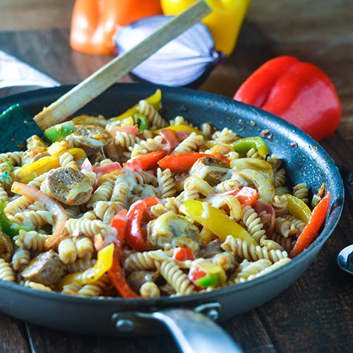 Gluten Free Mexican Sausage Pasta from Feed Your Soul Too Gluten Free Mexican Sausage Pasta from Feed Your Soul Too