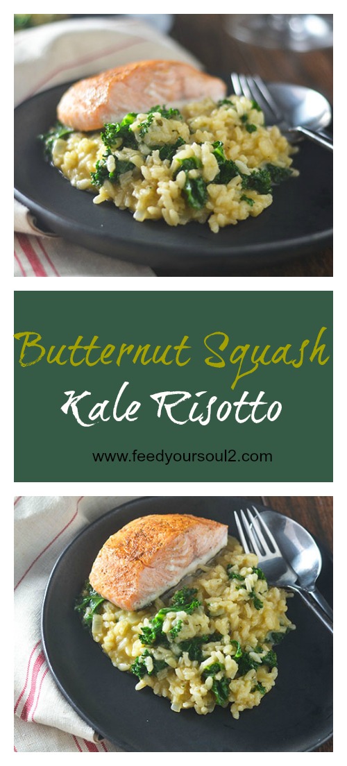 Butternut Squash Kale Risotto #vegetarian #risotto #Italianfood #glutenfree | feedyoursoul2.com