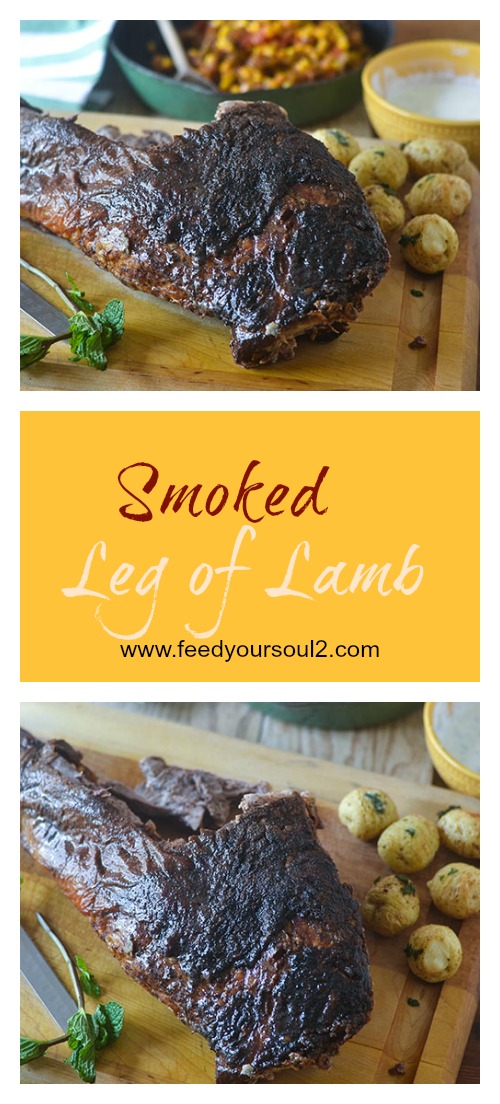 Smoked Leg of Lamb from Feed Your Soul Too Smoked Leg of Lamb #lamb #smoker #glutenfree | feedyoursoul2.com