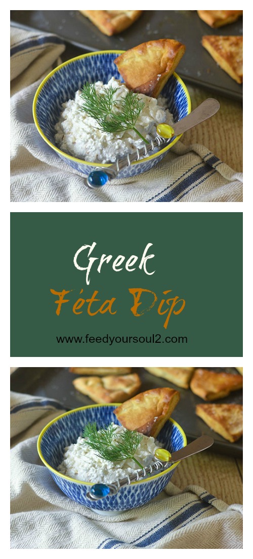 Greek Feta Dip from Feed Your Soul Too Greek Feta Dip #dip #appetizer #feta #Greekfood | feedyoursoul2.com
