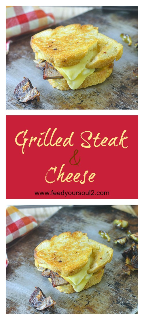 Grilled Steak & Cheese from Feed Your Soul Too Grilled Steak & Cheese #bread #sandwich #cheese | feedyoursoul2.com