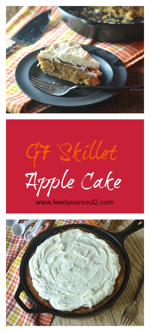 GF Skillet Apple Cake from Feed Your Soul Too GF Skillet Apple Cake #apples #glutenfree #cake | feedyoursoul2.com