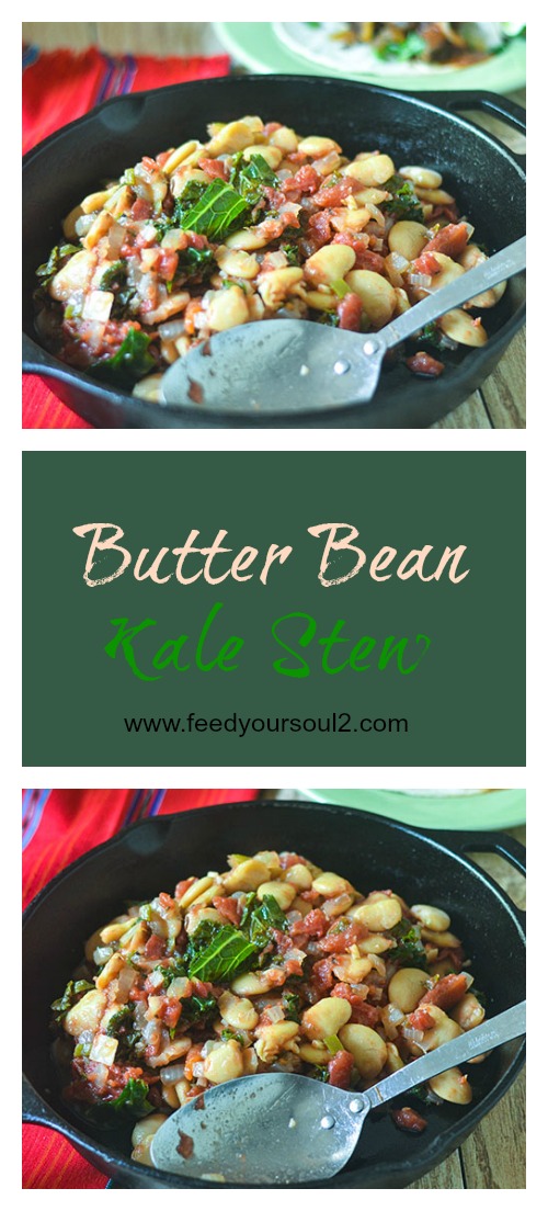 Butter Bean Kale Stew #vegan #stew #beans | feedyoursoul2.com