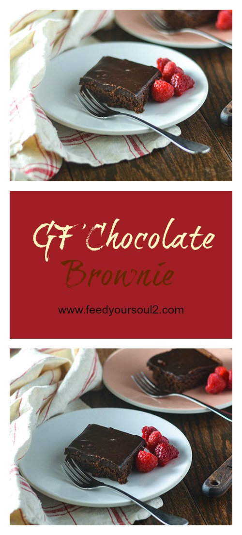 GF Chocolate Brownie from Feed Your Soul Too GF Chocolate Brownie l #glutenfree #dessert #chocolate | feedyoursoul2.com