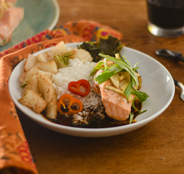 Salmon in a Soy Broth