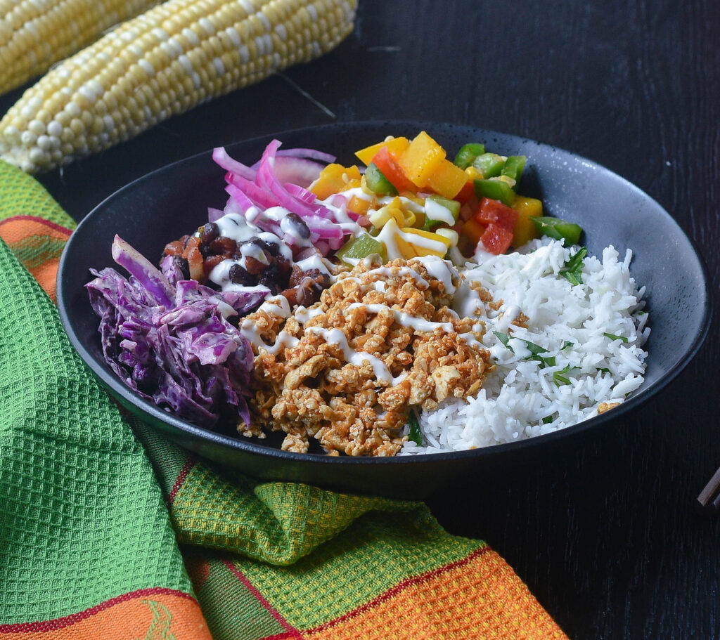 Healthy Mexican Shredded Tofu Bowl #healthy #glutenfree #Mexicanrecipe #tofu | feedyoursoul2.com