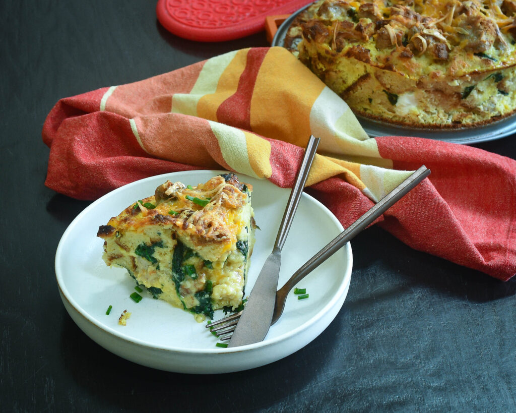 Gluten-Free Sausage Spinach Strata Glutenfree | Brunch | Bread | Eggs