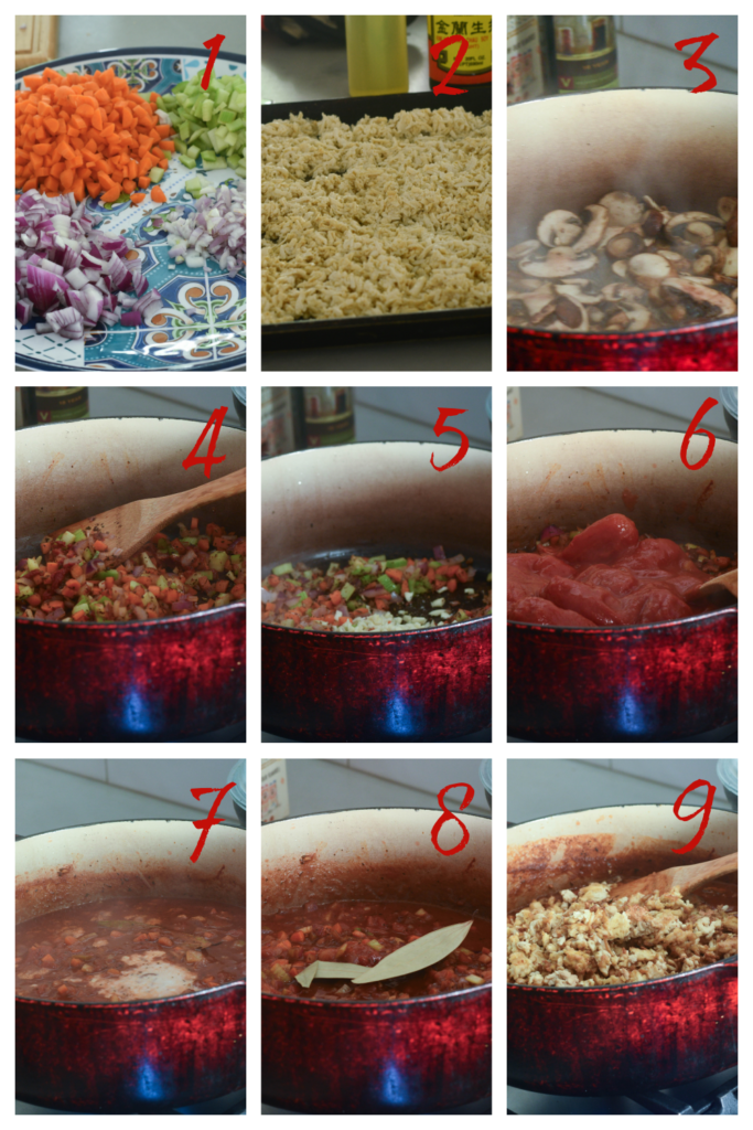 Making the bolognese