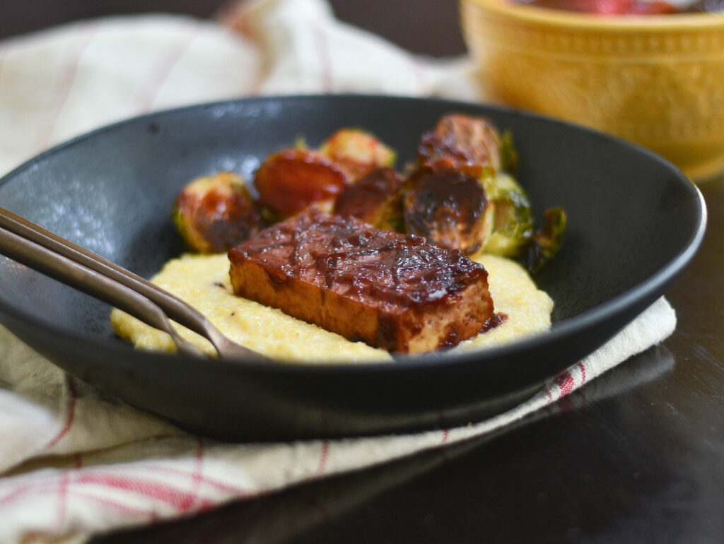 Cherry BBQ Glazed Tofu   Glutenfree | vegan | tofu | bbq