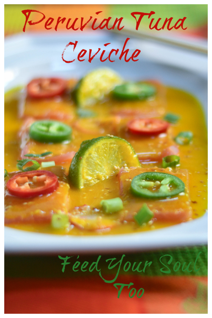 Peruvian Tuna Ceviche is a flavorful fusion of cultures.   tuna | glutenfree | Peruvianrecipe | ceviche