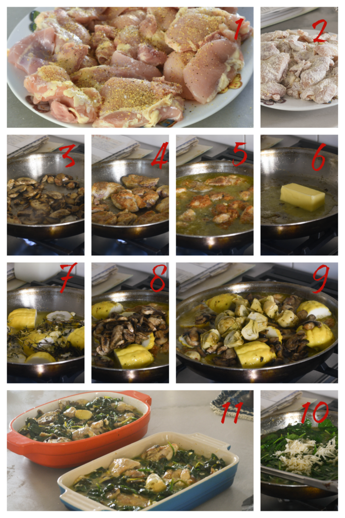 Creating the Lemon Artichoke Chicken