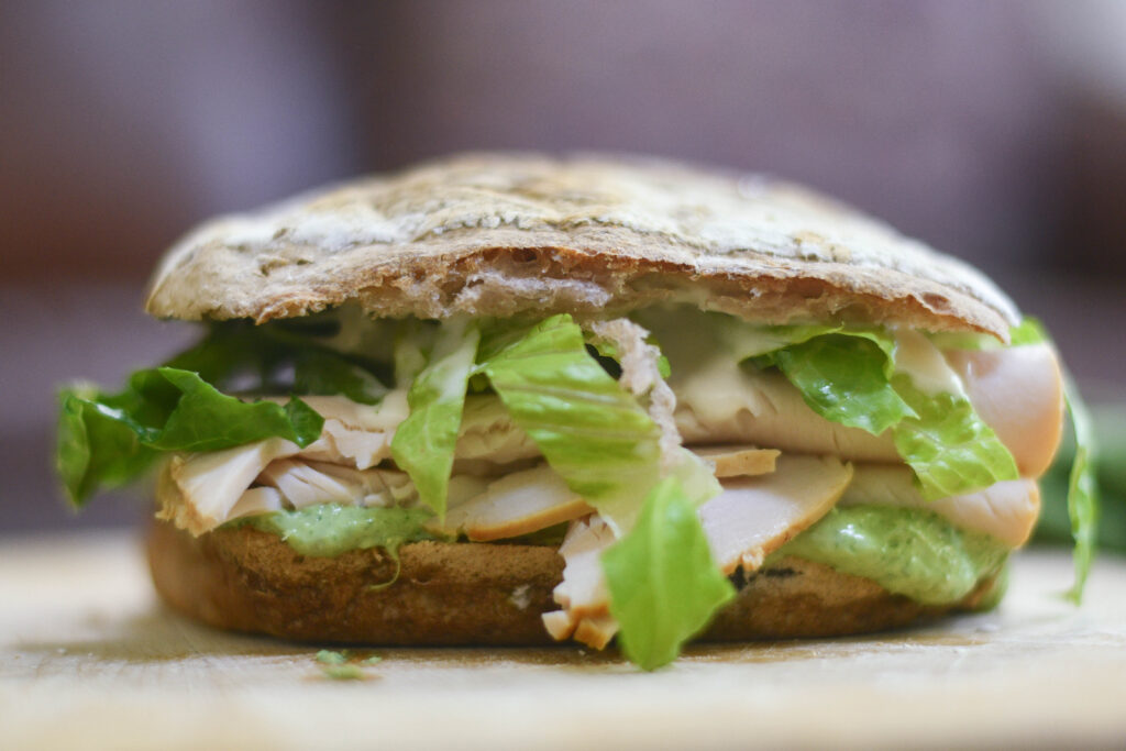 Ciabatta turkey sandwich