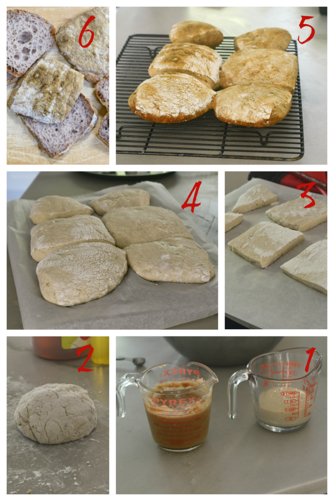 Making the ciabatta rolls