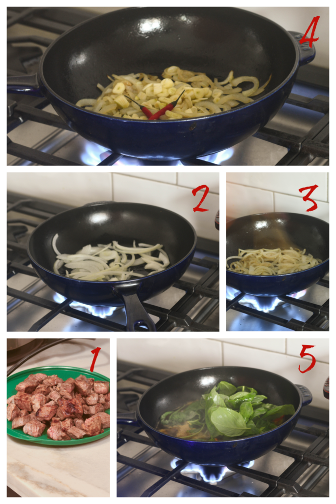 Creating the beef massaman curry