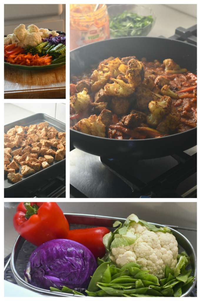 Making the vegan tofu butter masala
