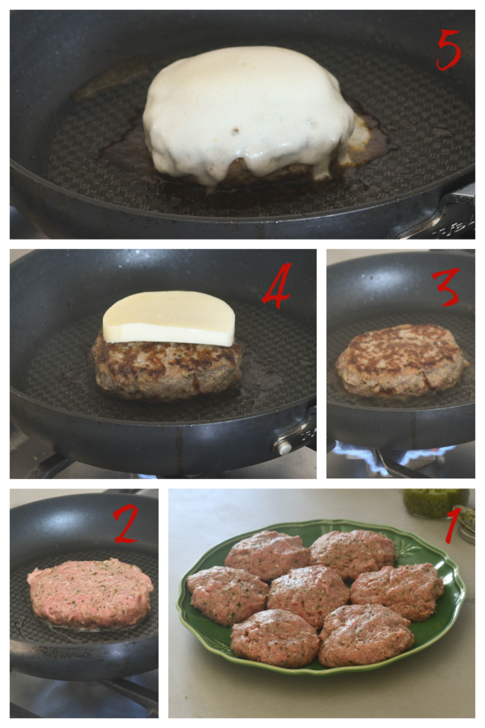 Making the caprese turkey burger