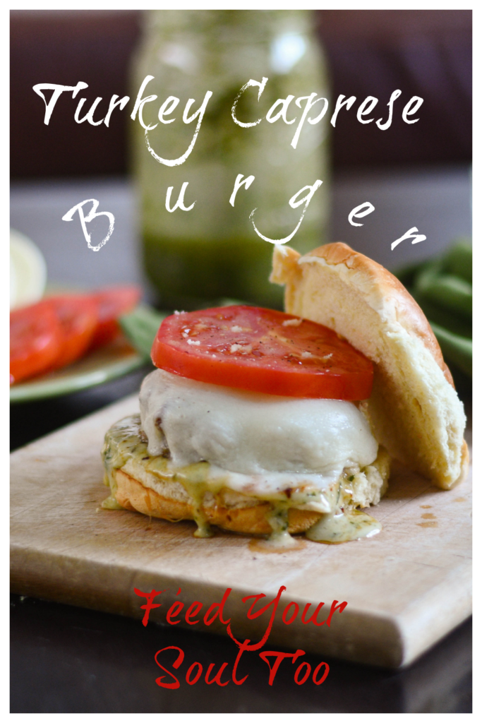 Ultimate Healthy Turkey Caprese Burger Caprese | burgerrecipe | pesto